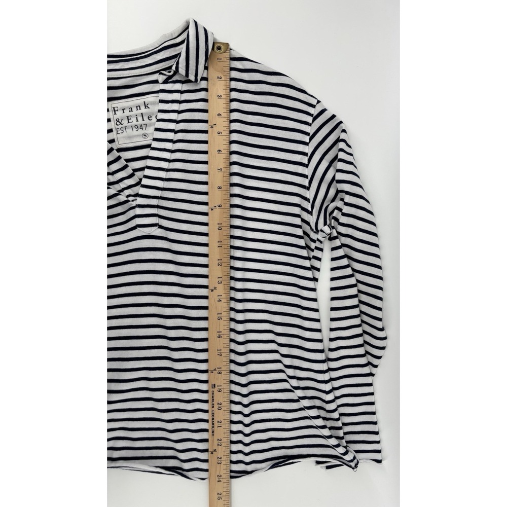 Frank & Eileen Patrick Stripe Popover Henley Sz S Navy Nautical Preppy Chic $168 - Picture 13 of 13